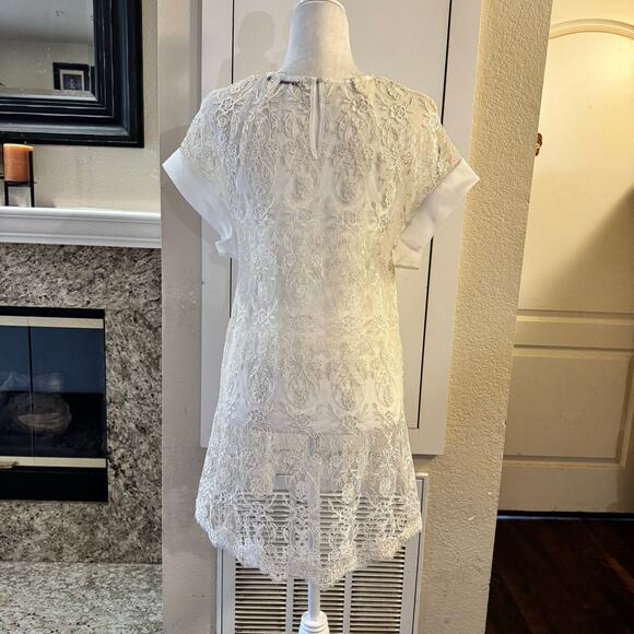 Anna Sammarone The Pastoral Series Sheer Lace Overlay Mini Dress Size Medium - Picture 3 of 12